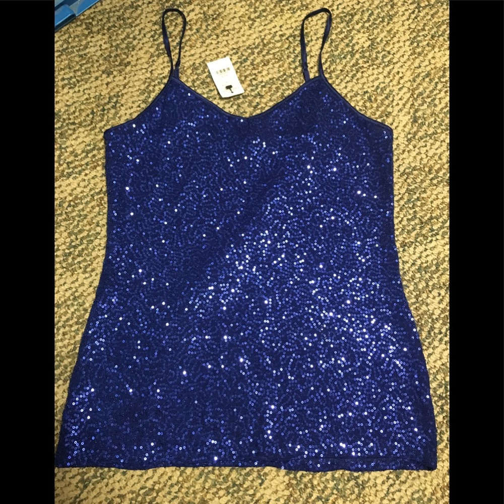NWT!! Express Blue glittery camisole!!